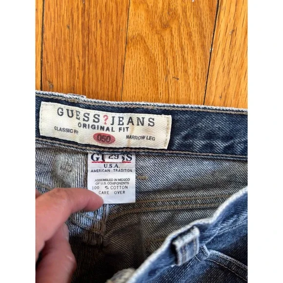 Guess Jeans Original Fit Vintage Classic High Waist Dark Wash Size 29 - Picture 3 of 7
